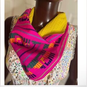 Vibrant Pink and Yellow Bandana